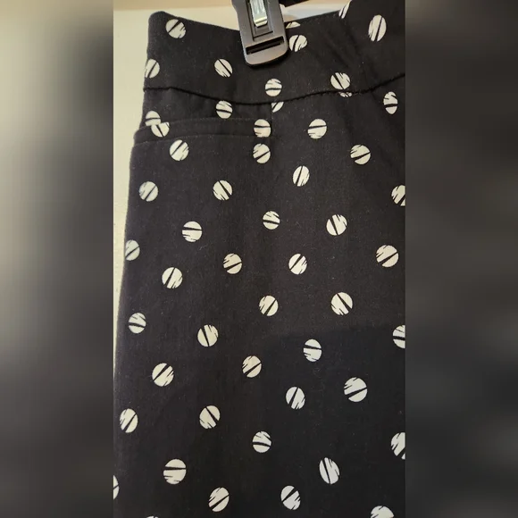 Women's Chico's Palazzo Wide Leg Black Briggitte w/ White Polka Dots 2R U.S. 12R - Picture 2 of 8